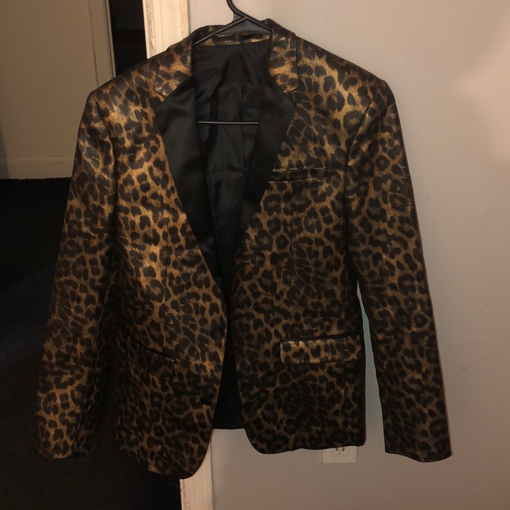 cheetah print asos blazer